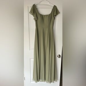Green Chiffon Bridesmaid Dress